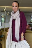 Made in Italy Cooper Needlecord Scoop Dip Back Top Beetroot